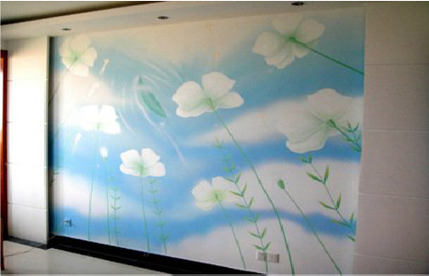  上杭画墙绘怎么画好白云的蓬松感？