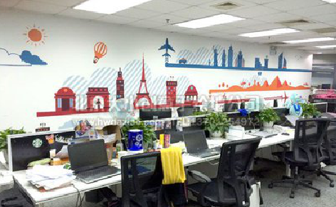  上杭教你设计办公室墙绘的方法。